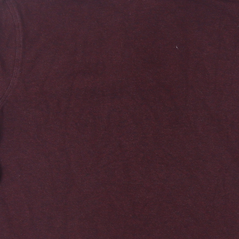 Marks and Spencer Mens Purple Cotton Polo Size L Collared Button