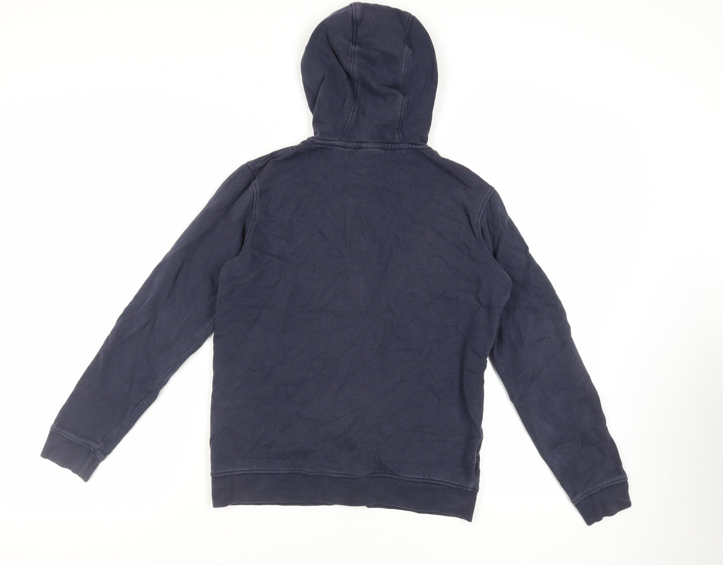 Money Boys Blue Cotton Full Zip Hoodie Size 12-13 Years Zip - Logo Pockets