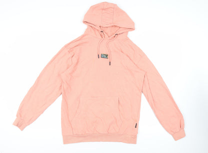 Gotcha Mens Pink Cotton Pullover Hoodie Size L - Logo Pockets
