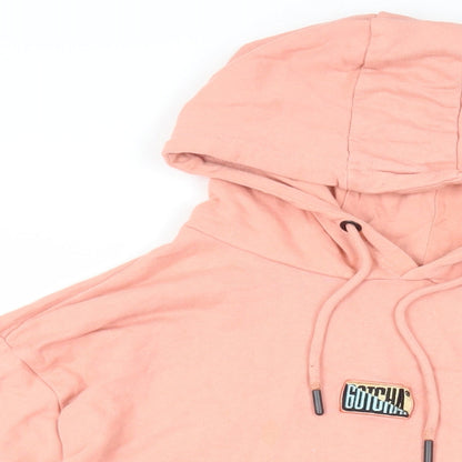 Gotcha Mens Pink Cotton Pullover Hoodie Size L - Logo Pockets