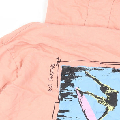 Gotcha Mens Pink Cotton Pullover Hoodie Size L - Logo Pockets