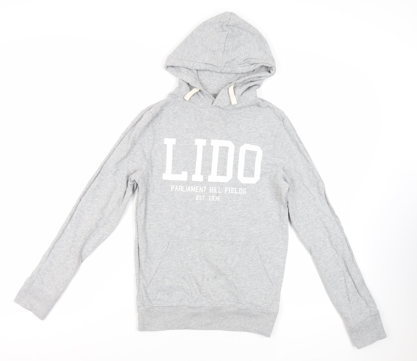 LIDO Womens Grey Cotton Pullover Hoodie Size XS Pullover - Logo Pockets