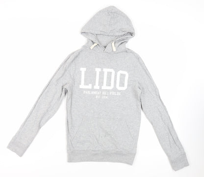 LIDO Womens Grey Cotton Pullover Hoodie Size XS Pullover - Logo Pockets