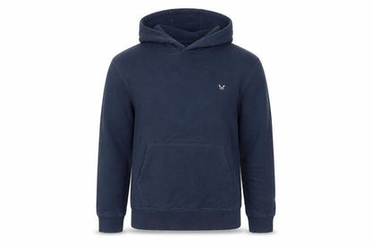 Crew Clothing Blue Cotton Pullover Hoodie Size M - Logo Pockets