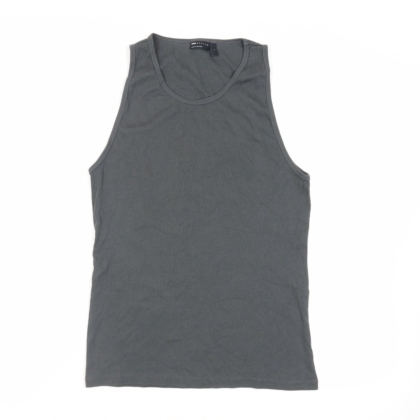 Womens UK Size L ASOS Grey Basic Tank