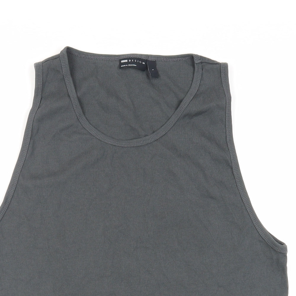 Womens UK Size L ASOS Grey Basic Tank