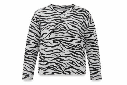 Marks & Spencer Womens Grey Animal Print Polyester Pullover Sweatshirt Size 10 Pullover