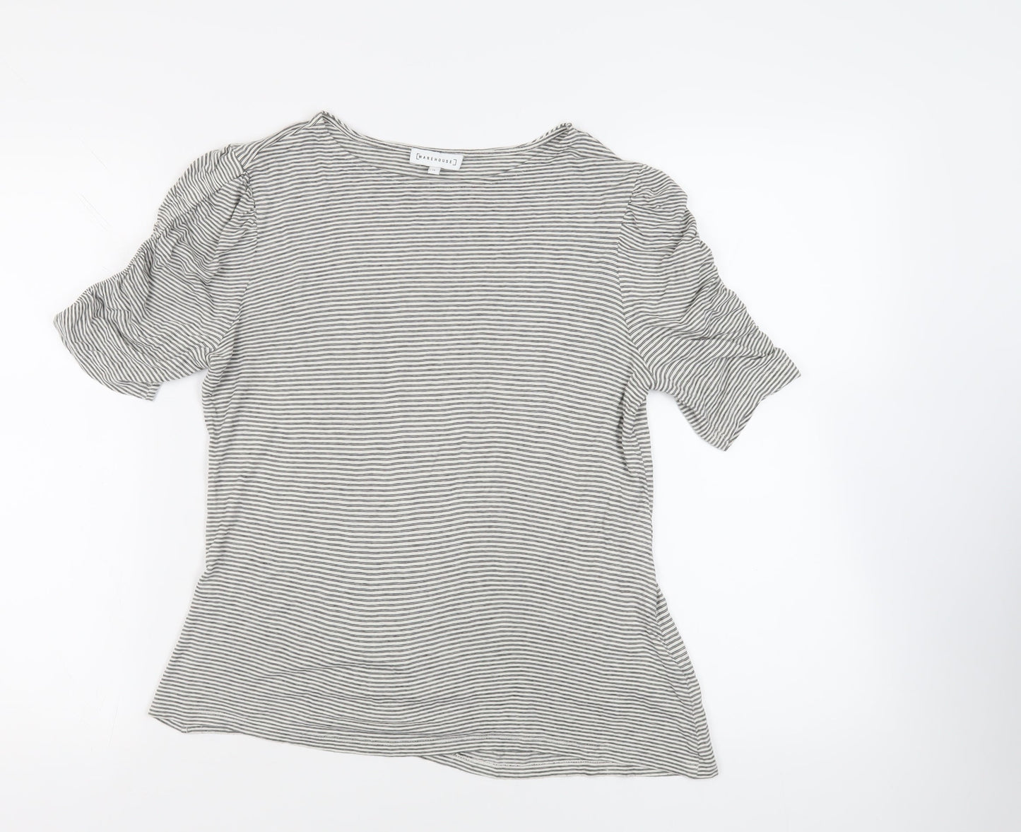 Womens UK Size 12 Warehouse Black Basic T-Shirt