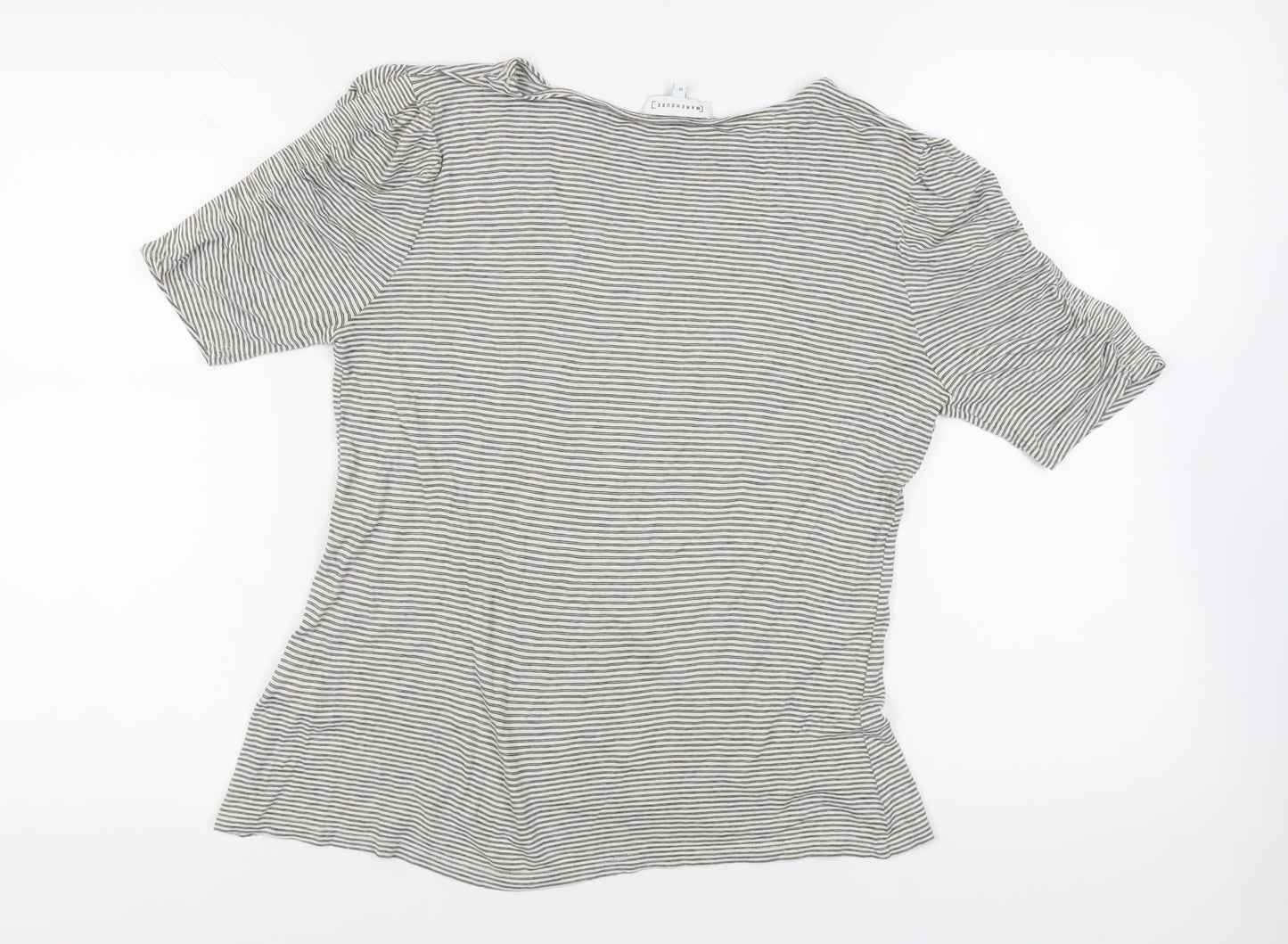Womens UK Size 12 Warehouse Black Basic T-Shirt