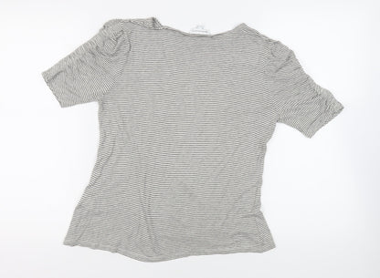 Womens UK Size 12 Warehouse Black Basic T-Shirt
