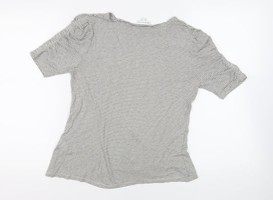 Womens UK Size 12 Warehouse Black Basic T-Shirt