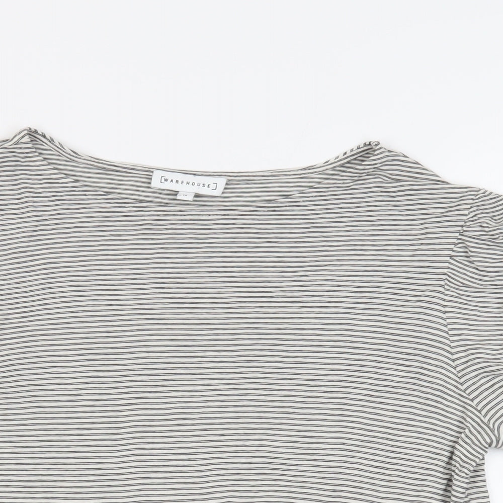 Womens UK Size 12 Warehouse Black Basic T-Shirt