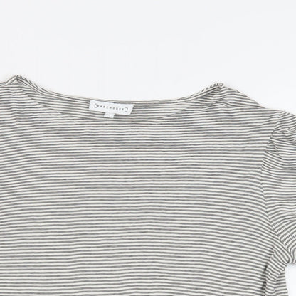Womens UK Size 12 Warehouse Black Basic T-Shirt