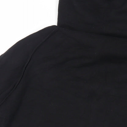 NEXT Mens Black Round Neck Cotton Full Zip Jumper Size L Long Sleeve - Pockets