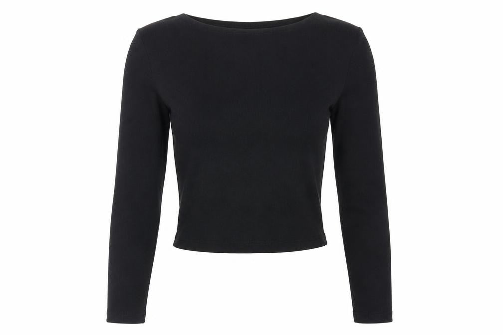 Womens UK Size M Zara Black Cropped T-Shirt