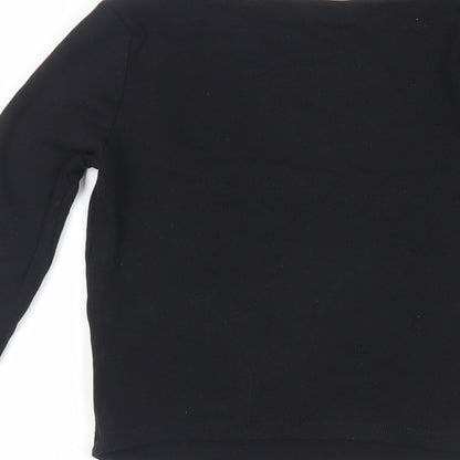 Womens UK Size M Zara Black Cropped T-Shirt