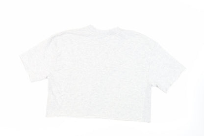 Zara Womens Grey Cotton Pullover Sweatshirt Size M Pullover - Raw Hem