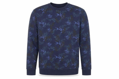 Next Mens Blue Floral Cotton Pullover Sweatshirt Size L