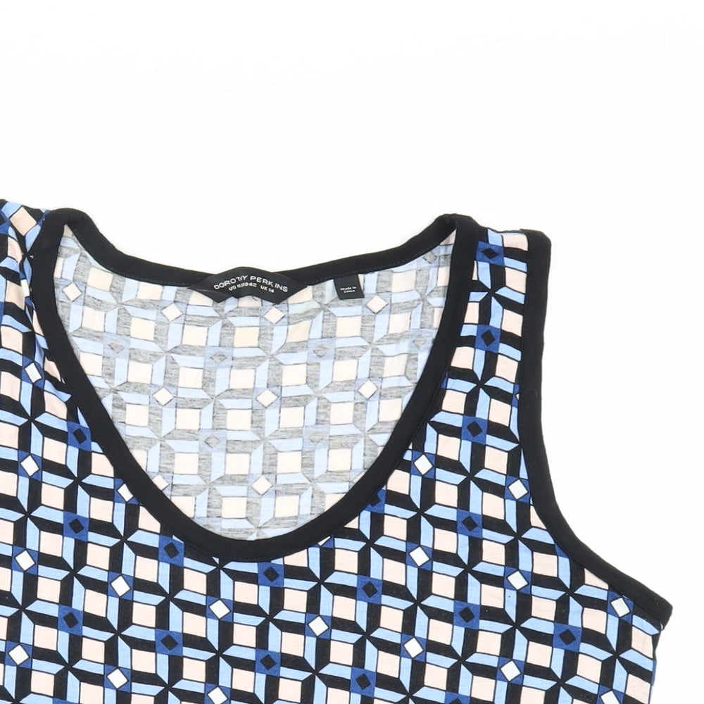 Womens UK Size 14 Dorothy Perkins Blue Basic Tank