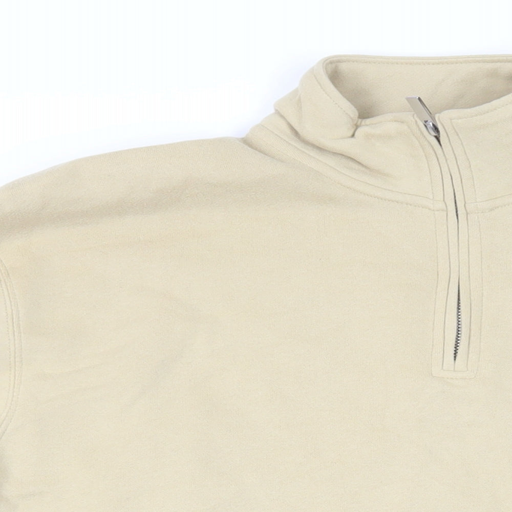 Topman Mens Beige Cotton Pullover Sweatshirt Size M
