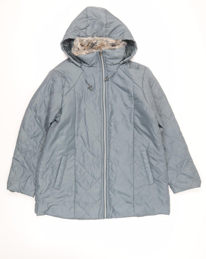 Womens UK Size M Anne De Lancay Green Quilted Coat