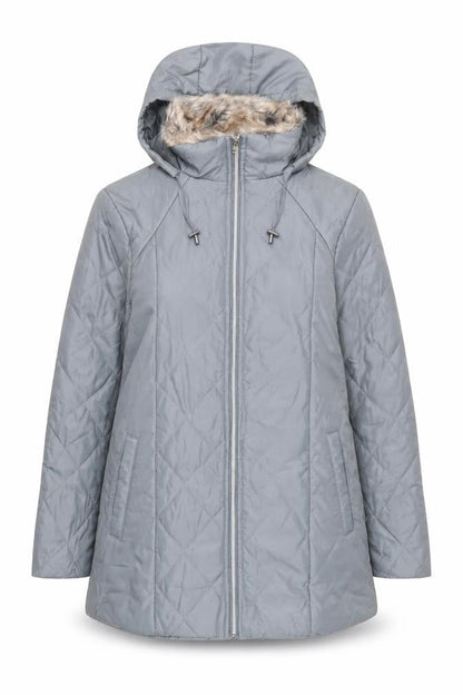 Womens UK Size M Anne De Lancay Green Quilted Coat