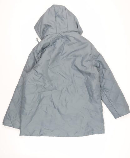 Womens UK Size M Anne De Lancay Green Quilted Coat