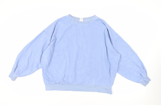 H&M Womens Blue Cotton Pullover Sweatshirt Size M Pullover