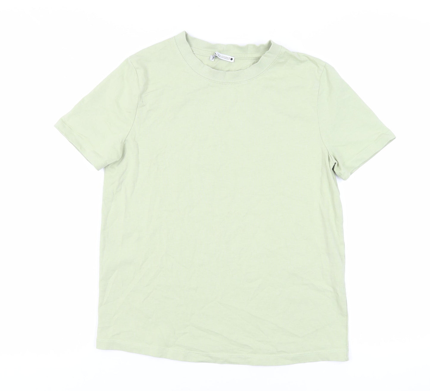 Womens UK Size S Zara Green Basic T-Shirt