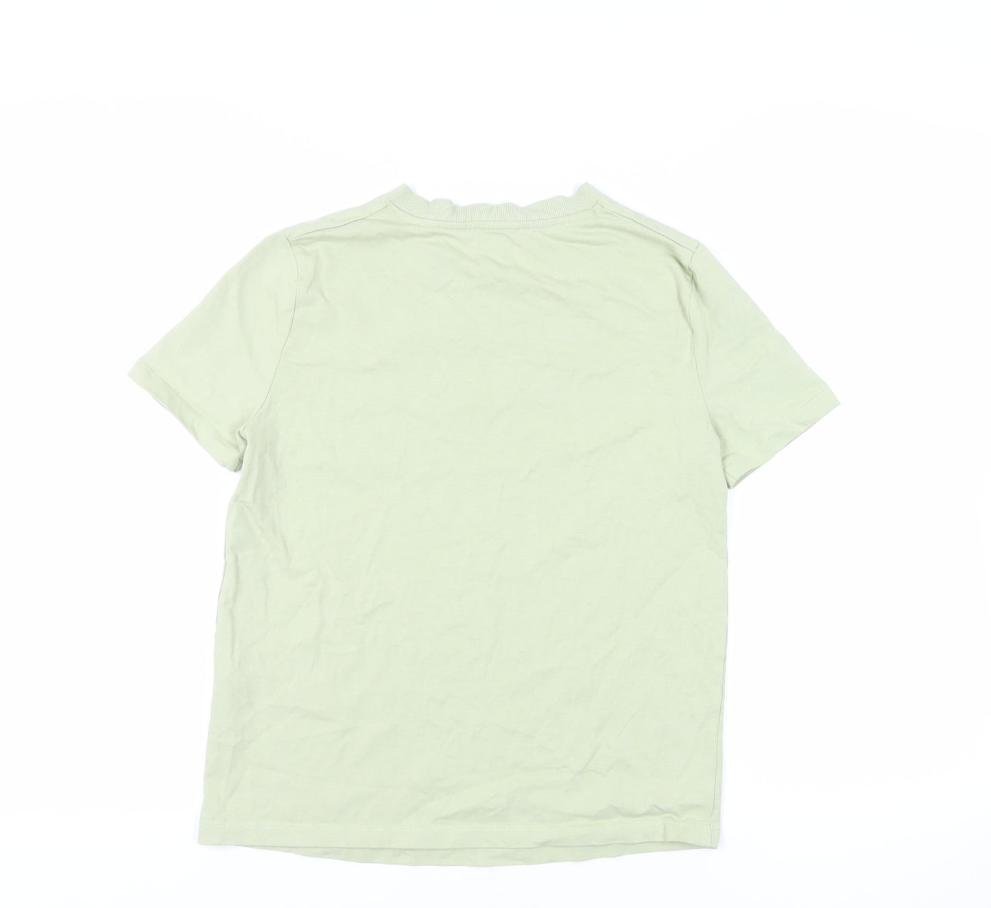 Womens UK Size S Zara Green Basic T-Shirt
