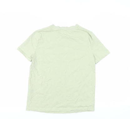 Womens UK Size S Zara Green Basic T-Shirt