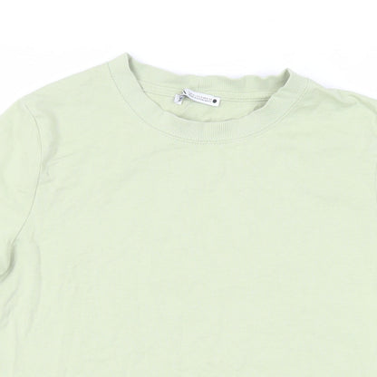 Womens UK Size S Zara Green Basic T-Shirt