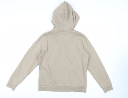 H&M Womens Beige Cotton Full Zip Hoodie Size S Zip - Pockets