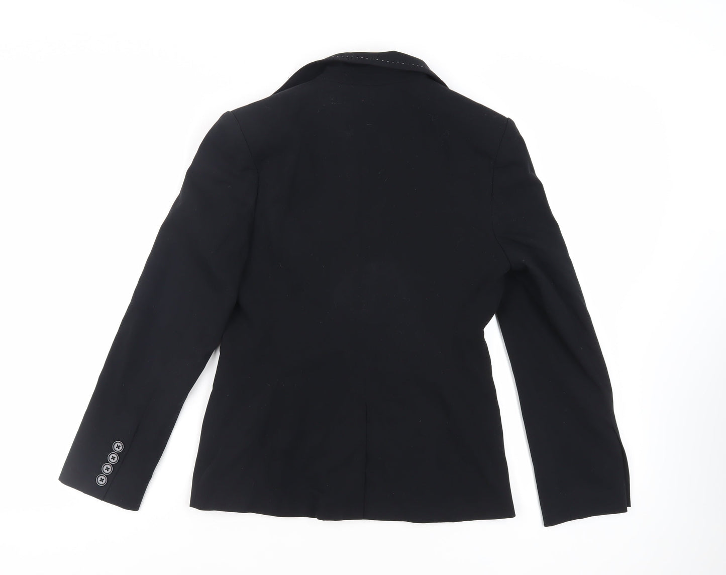 NEXT Womens Black Jacket Blazer Size 10 Button - Contrasting Stitching
