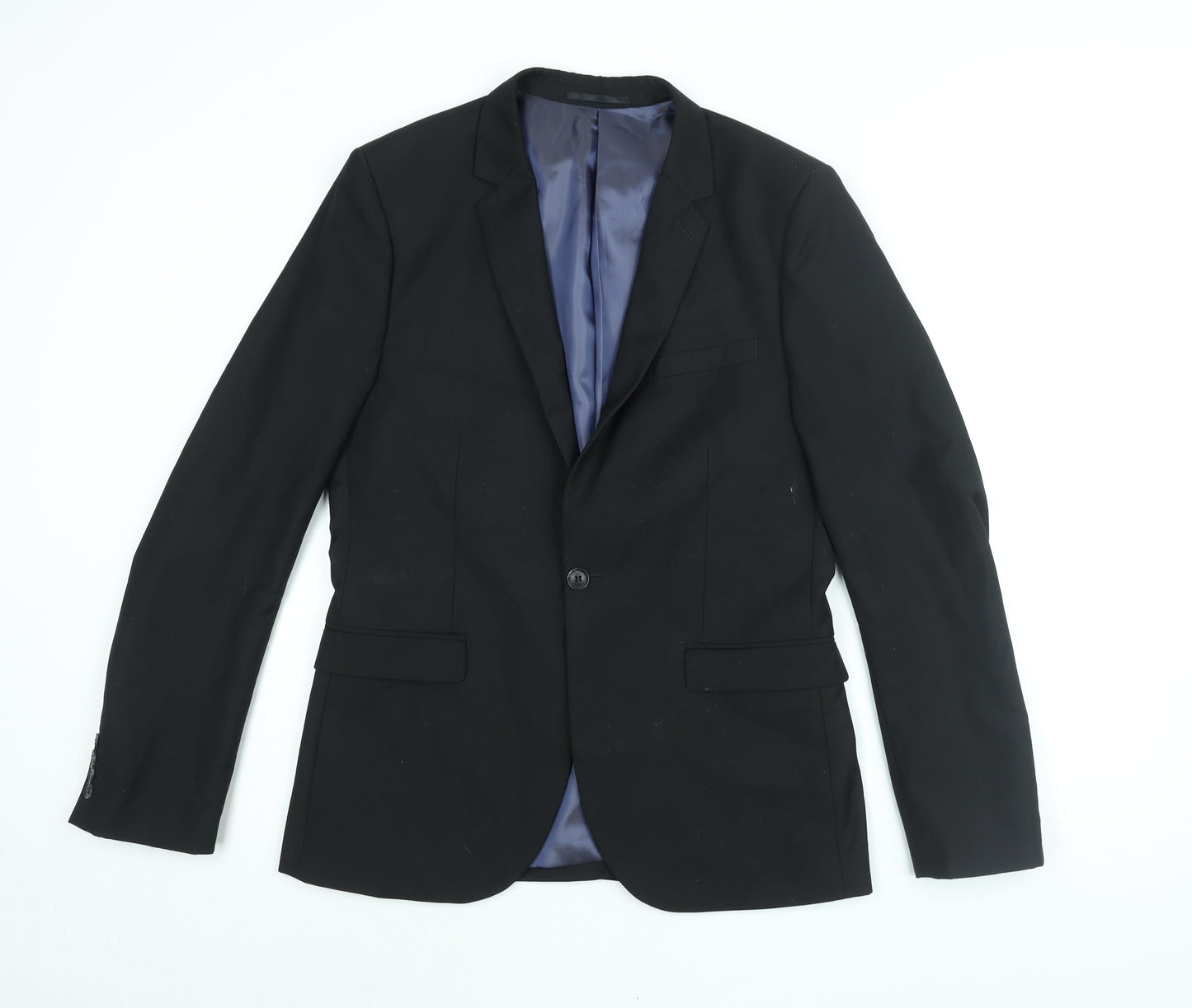 Mens UK Size 40 Topman Regular Black Suit Jacket