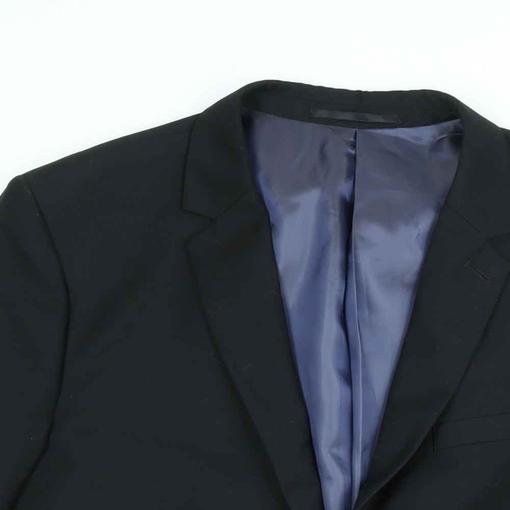 Mens UK Size 40 Topman Regular Black Suit Jacket