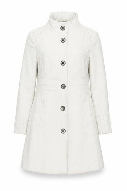 M&Co Womens Grey Overcoat Coat Size 14 Button