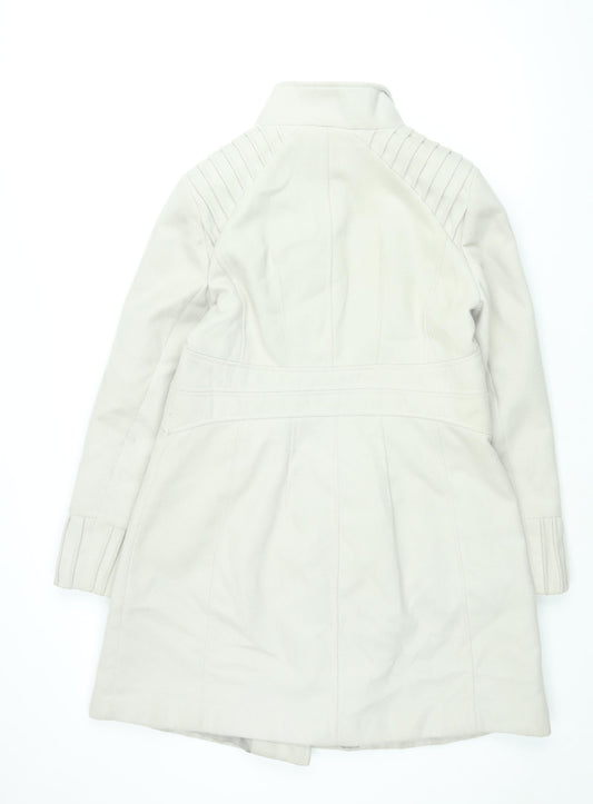 M&Co Womens Grey Overcoat Coat Size 14 Button