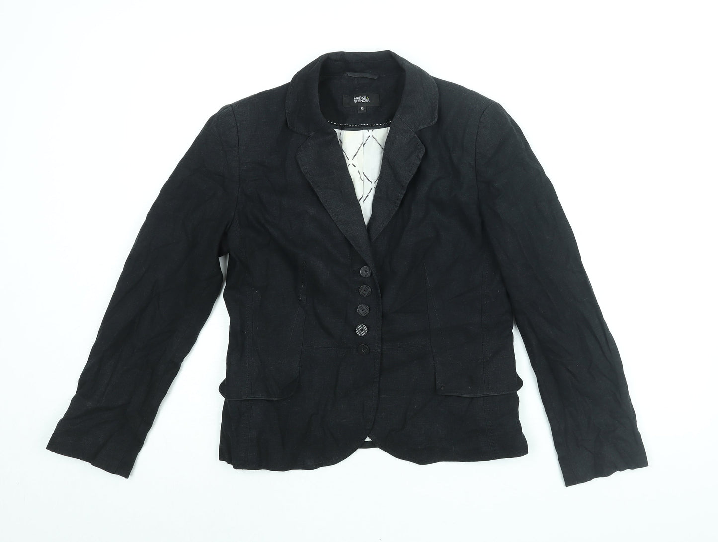 Womens UK Size 12 Marks and Spencer Black Jacket