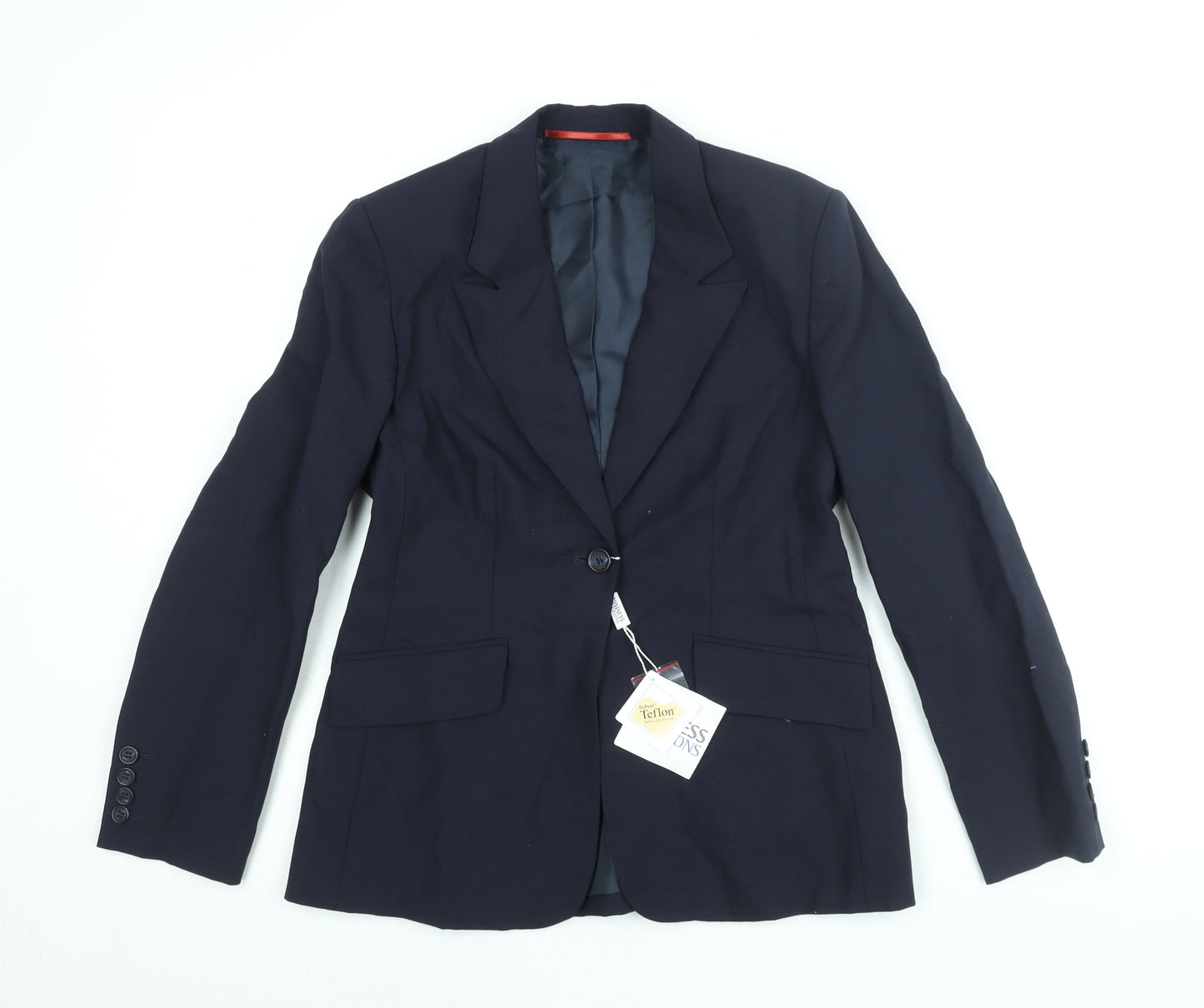 Business Solutions Womens Blue Jacket Blazer Size 10 Button
