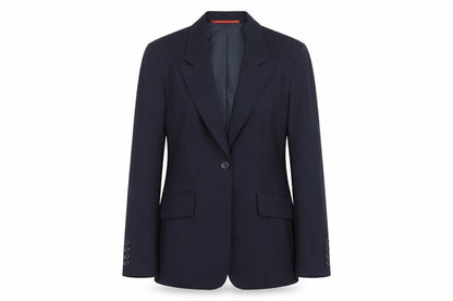 Business Solutions Womens Blue Jacket Blazer Size 10 Button