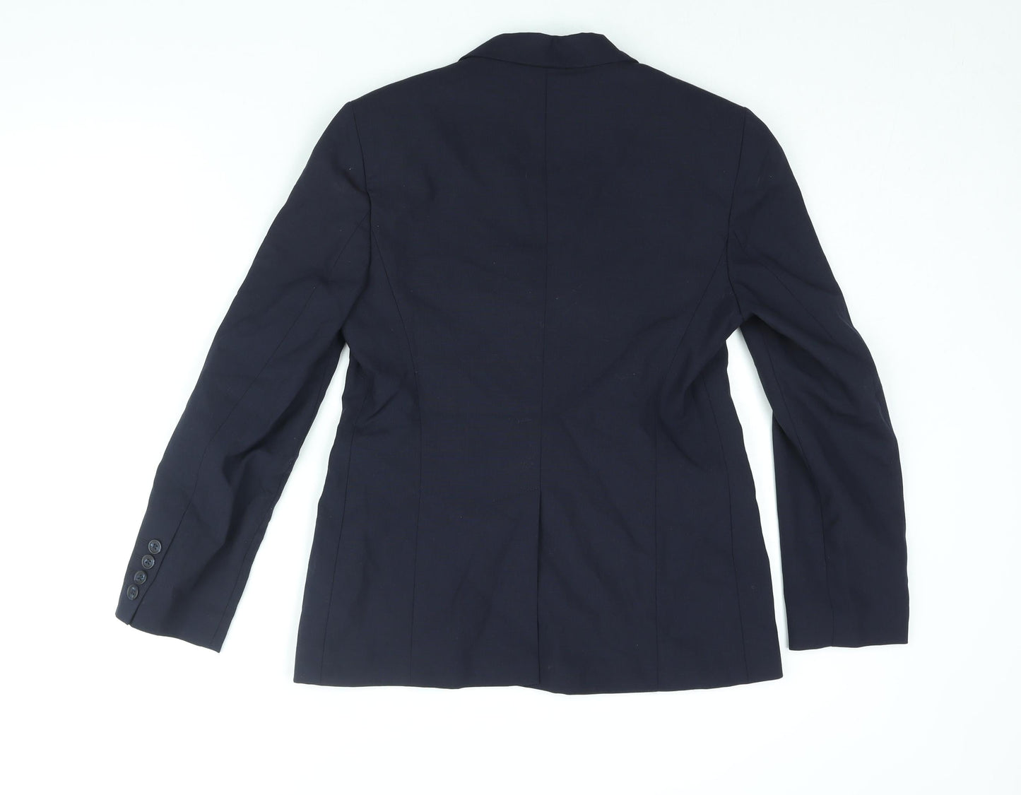 Business Solutions Womens Blue Jacket Blazer Size 10 Button