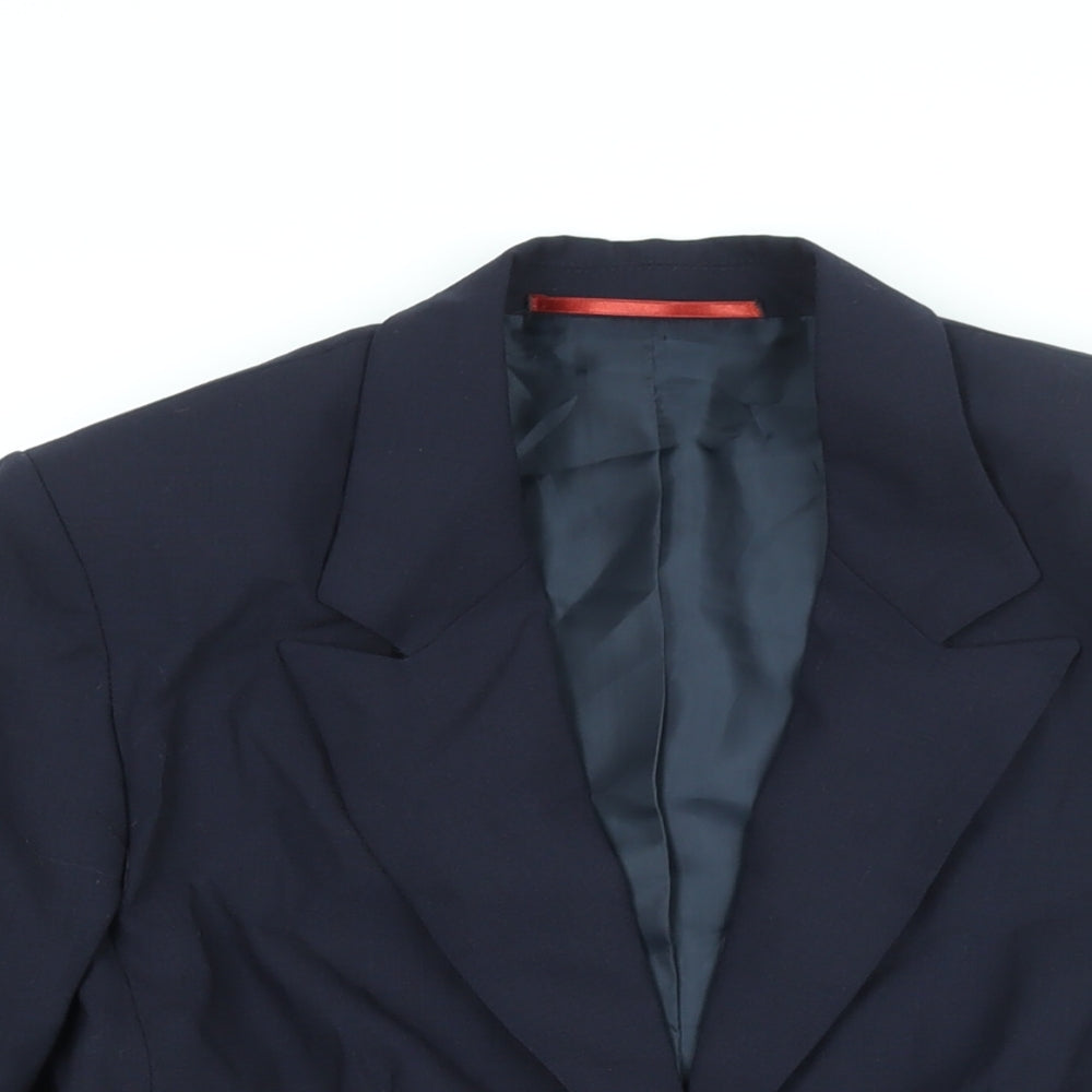 Business Solutions Womens Blue Jacket Blazer Size 10 Button