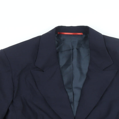 Business Solutions Womens Blue Jacket Blazer Size 10 Button