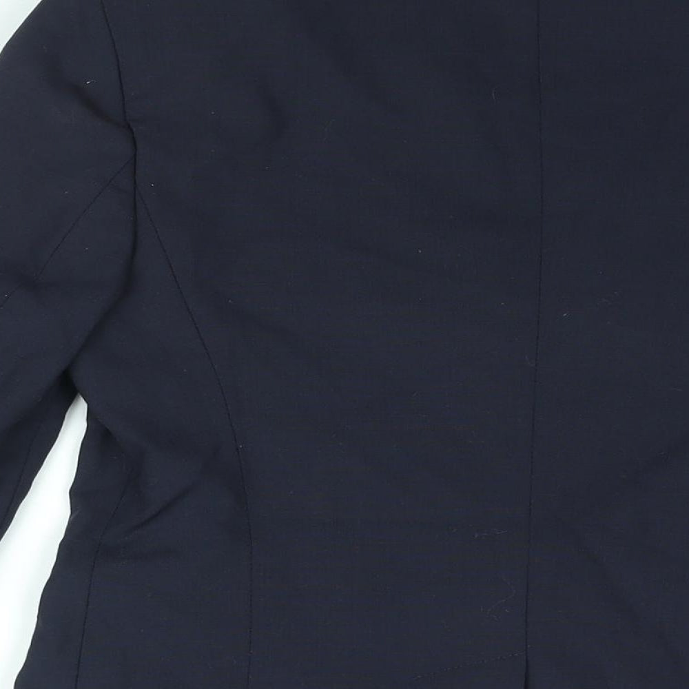 Business Solutions Womens Blue Jacket Blazer Size 10 Button