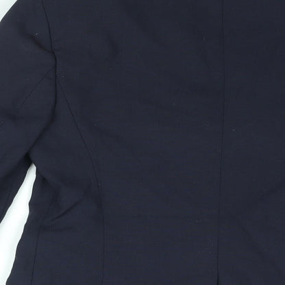 Business Solutions Womens Blue Jacket Blazer Size 10 Button