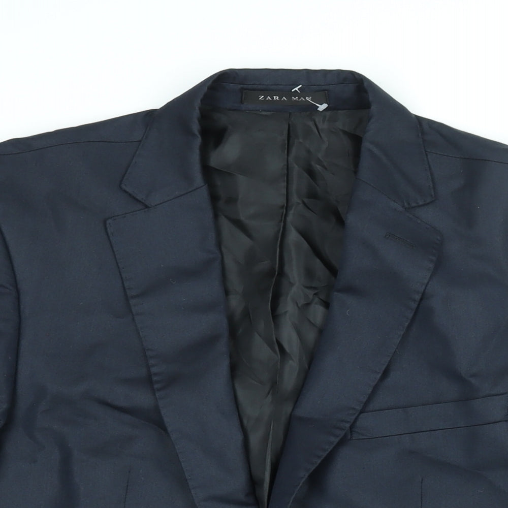 Mens UK Size 38 Zara Regular Blue Suit Jacket