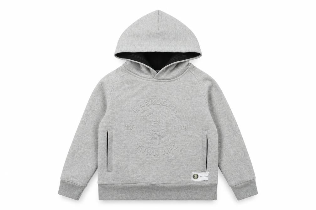 Harrogate Town AFC Boys Grey Cotton Pullover Hoodie Size 8 Years Pullover