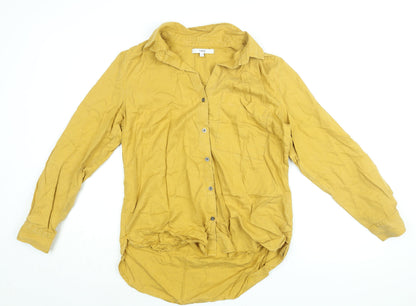 Womens UK Size 14 NEXT Yellow Basic Button-Up