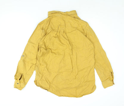 Womens UK Size 14 NEXT Yellow Basic Button-Up